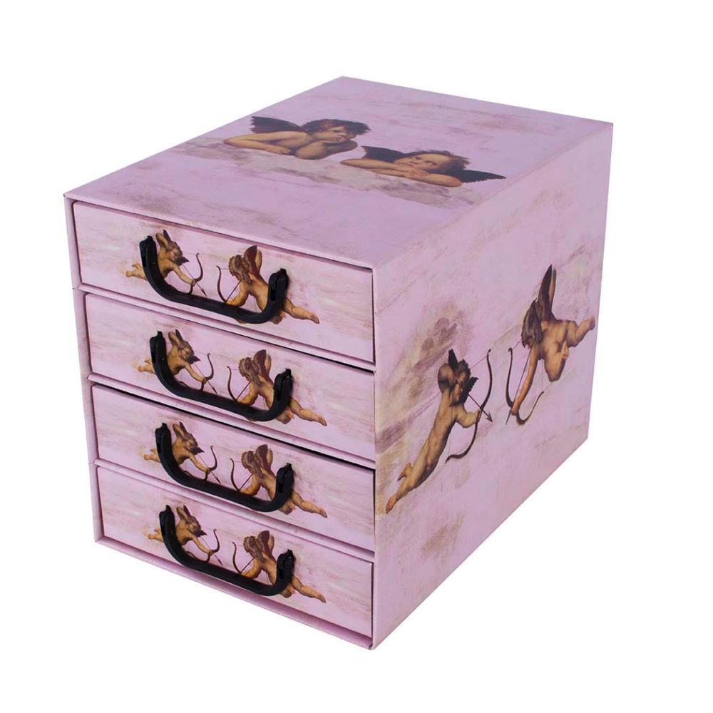 Картонена кутия с 4 вертикални чекмеджета PINK ANGELS - EAN: 8033695872111 - Начало>Съхранение>Кашони>С чекмеджета