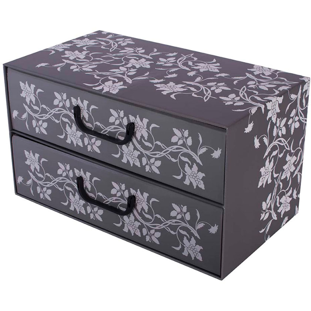 Karton mit 4 horizontalen Schubladen BAROCK BLUMEN GRAU - EAN: 8033695876041 - Home>Aufbewahrung>Kartons>Mit Schubladen