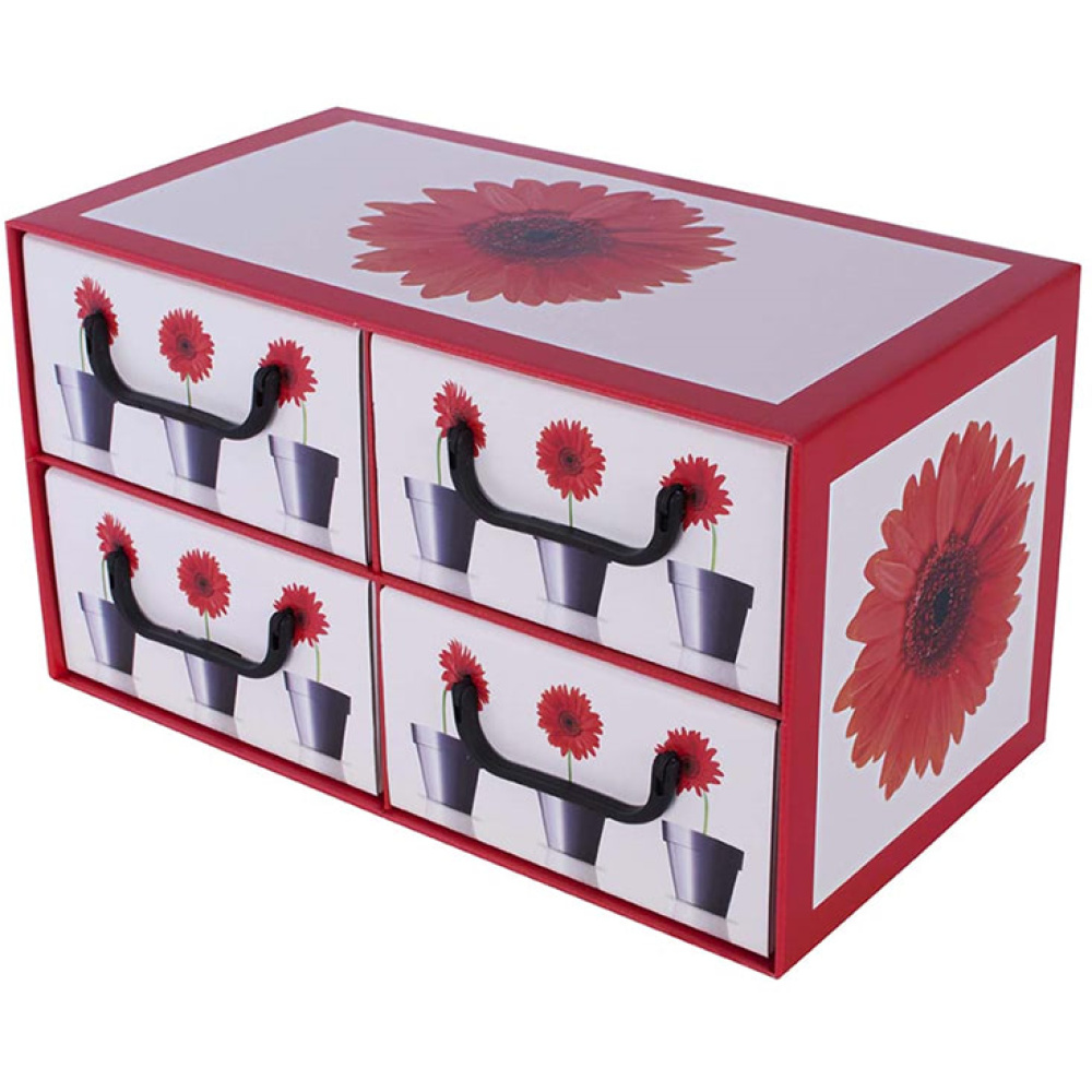 Cardboard box with 4 horizontal drawers GERBERRY POTS - EAN: 8033695877086 - Home>Storage>Carton boxes>With drawers