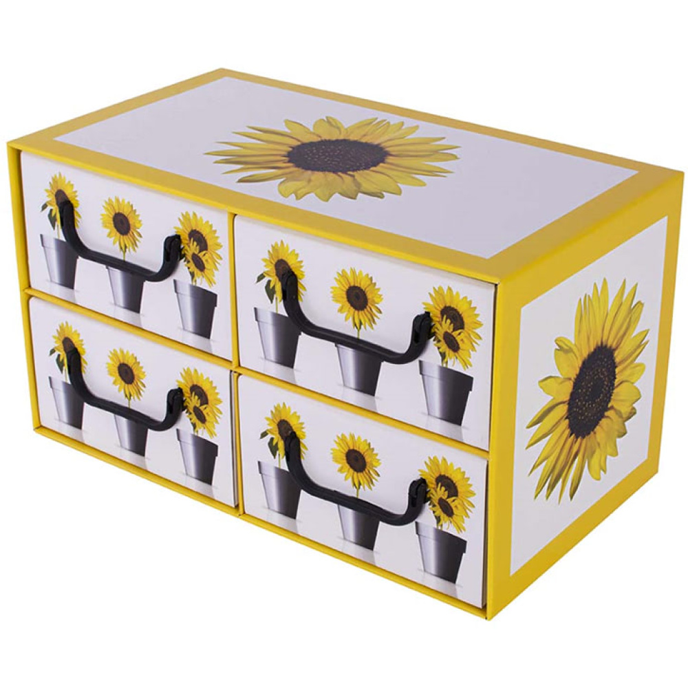 Karton mit 4 horizontalen Schubladen SUNFLOWER POTS - EAN: 8033695877079 - Home>Aufbewahrung>Kartons>Mit Schubladen
