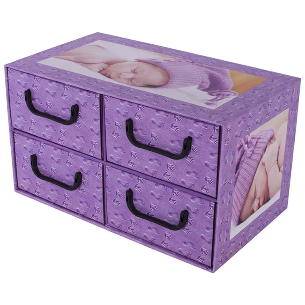 Картонна коробка з 4 горизонтальними ящиками SLEEPING CHILDREN AMETYST - EAN: 5901685832083 - Головна>Зберігання>Картонні ящики>З ящиками