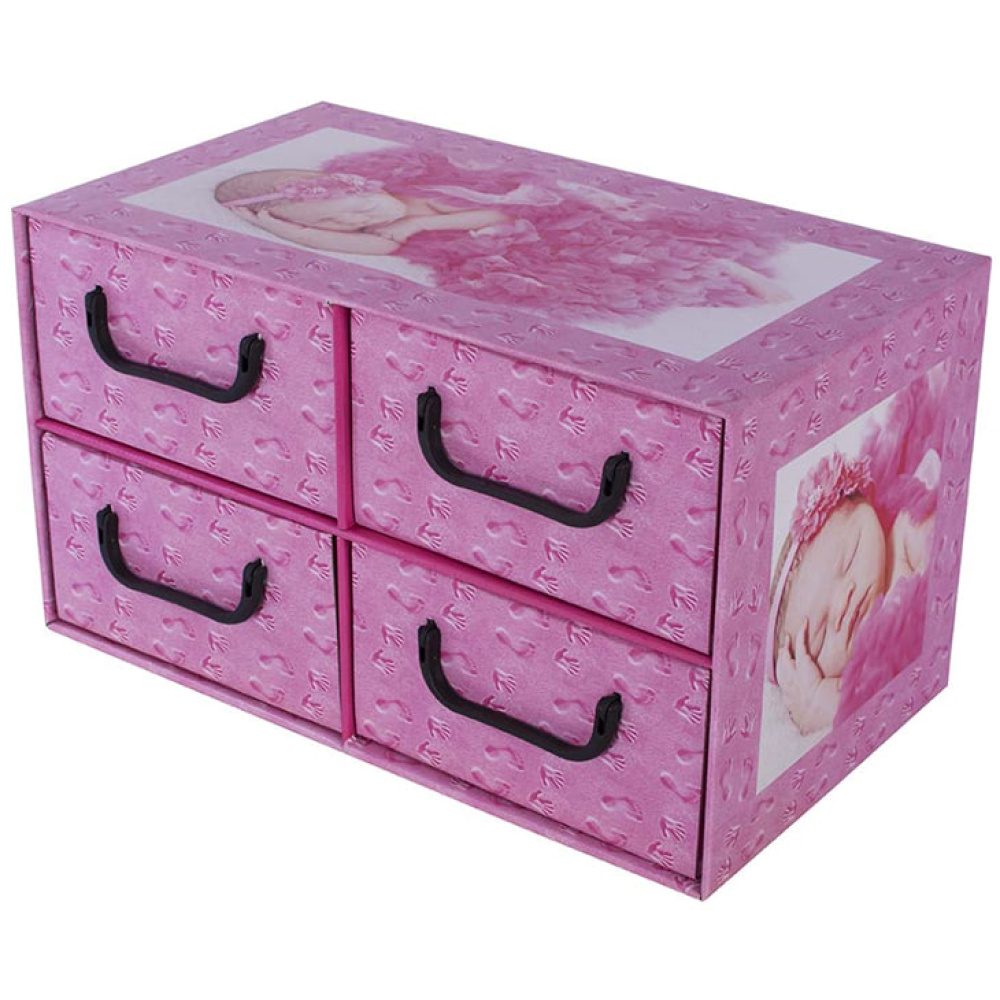 Karton mit 4 horizontalen Schubladen SLEEPING KIDS ROSA - EAN: 8033695877413 - Home>Aufbewahrung>Kartons>Mit Schubladen