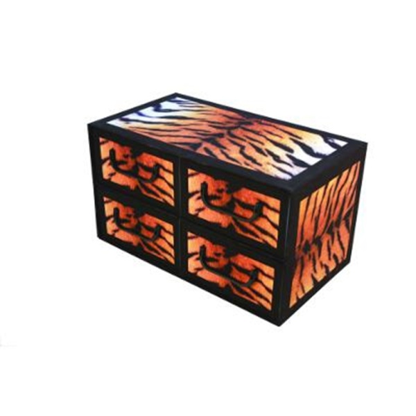 Pudełko kartonowe 4 szuflady poziome STYL TYGRYS - EAN: 5901685833899 - Dom>Przechowywanie>Pudełka kartonowe>Z szufladami
