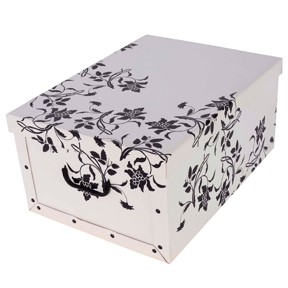 MAXI kartonska kutija BAROQUE FLOWERS WHITE - EAN: 8033695870063 - Home>Skladištenje>Kartonske kutije>S poklopcem