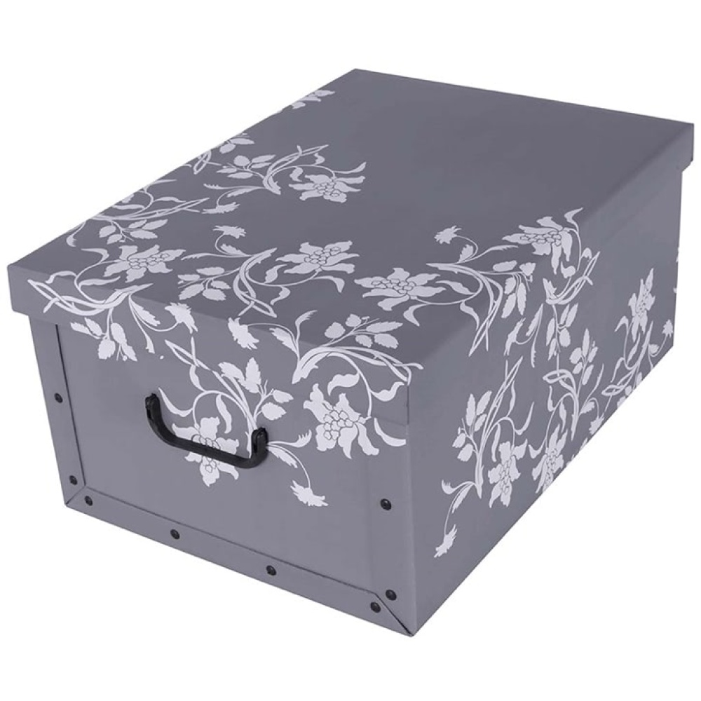 Коробка картонная MAXI BAROQUE FLOWERS GRAY - EAN: 8033695870049 - Главная>Хранение>Картонные коробки>С крышкой