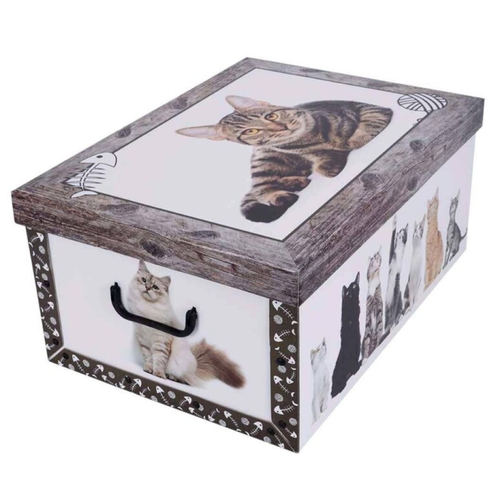Kartonska škatla MAXI BURE CATS BROWN FRAME - EAN: 8033695870148 - Domov>Shranjevanje>Kartonske škatle>S pokrovom