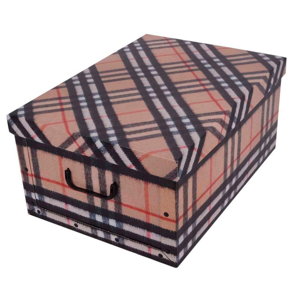 Cardboard box MAXI CHECKED BEIGE - EAN: 5901685830898 - Home>Storage>Carton boxes>With lid