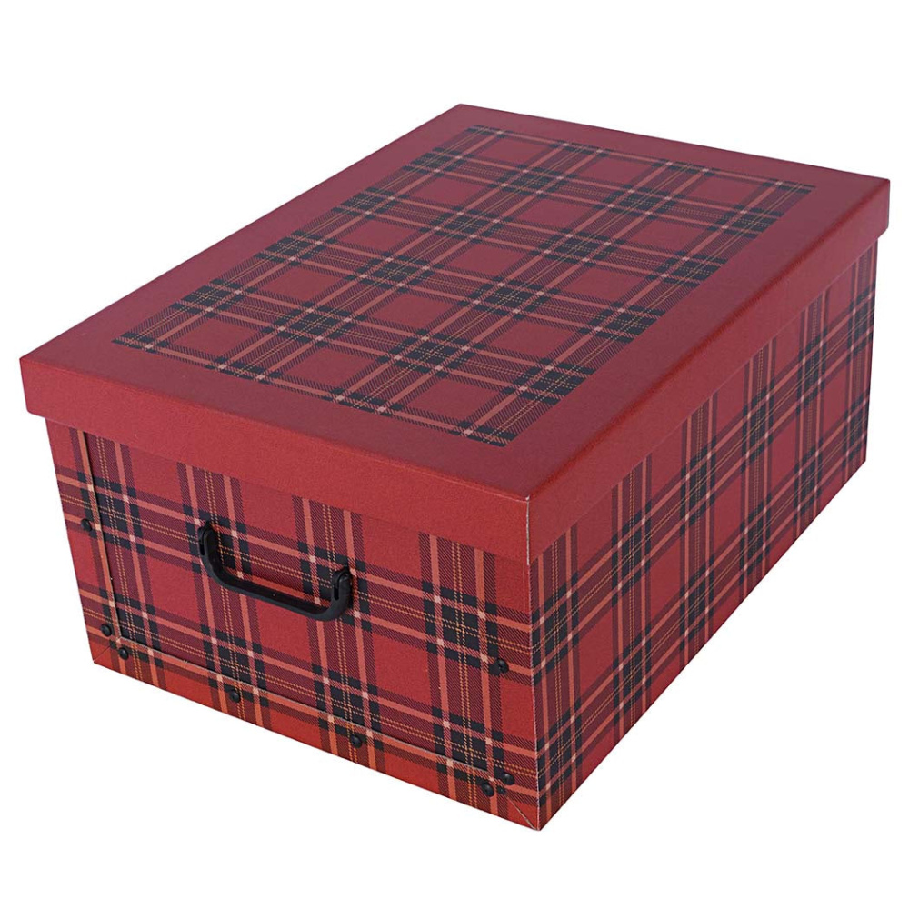 Kartoninė dėžutė MAXI CHECKED RED - EAN: 8033695870230 - Pradžia>Sandėliavimas>Kartoninės dėžutės>Su dangteliu