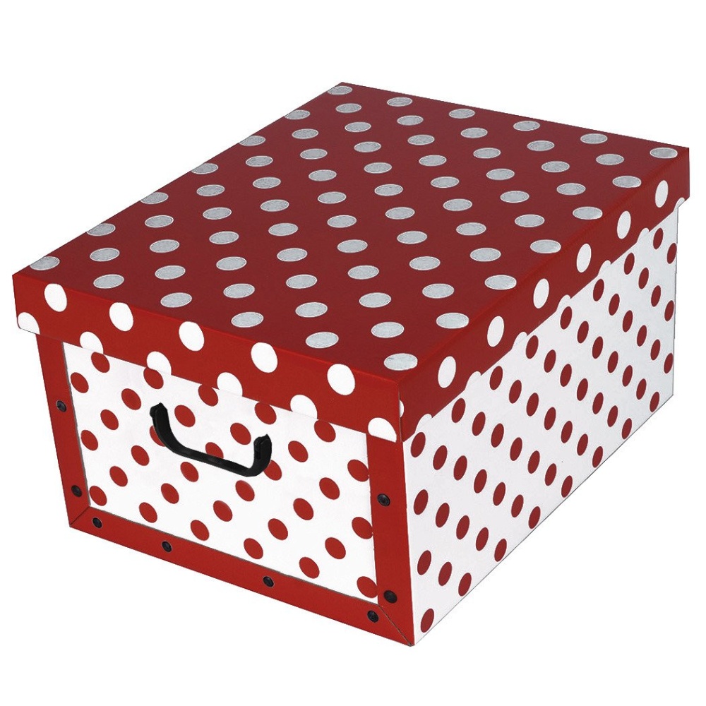 Cardboard box MAXI DOTS RED - EAN: 8033695870827 - Home>Storage>Carton boxes>With lid