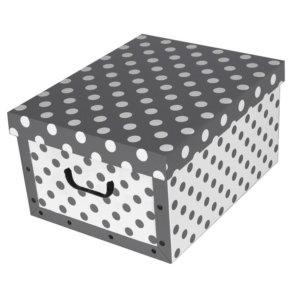 Kartonska kutija MAXI DOTS GREY - EAN: 8033695870810 - Home>Skladištenje>Kartonske kutije>S poklopcem