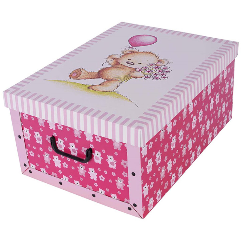 Cardboard box MAXI BEARS PINK - EAN: 8033695870209 - Home>Storage>Carton boxes>With lid
