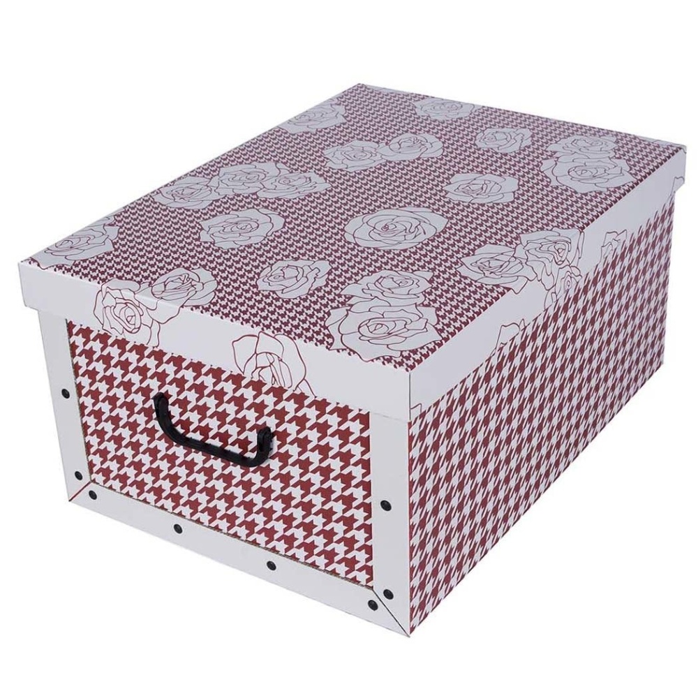 Boîte en carton MAXI PEPITKA - MARRON AVEC ROSES - EAN: 8033695870858 - Accueil>Rangement>Boîtes en carton>Avec couvercle