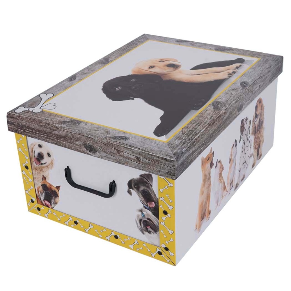Cardboard box MAXI LABRADOR DOGS YELLOW FRAME - EAN: 8033695870094 - ホーム>保管>段ボール箱>蓋付き