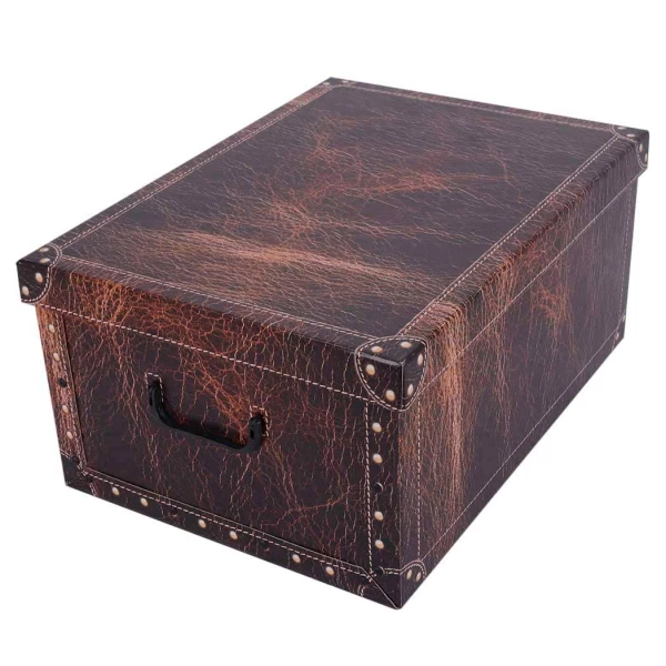 Cardboard box MAXI LEATHER WITH BROWN FITTINGS - EAN: 8033695870735 - Home>Storage>Carton boxes>With lid