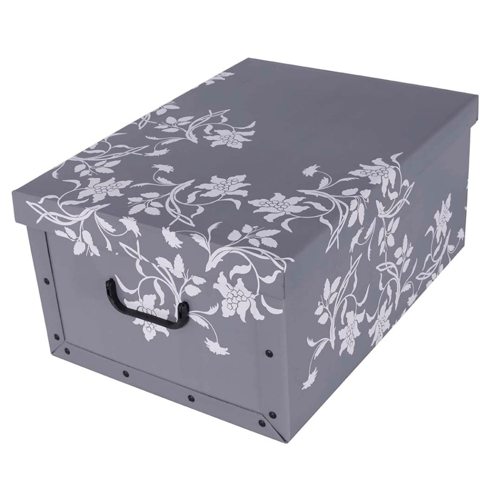Cardboard box MINI BAROQUE FLOWERS GRAY - EAN: 8033695875044 - Home>Storage>Carton boxes>With lid
