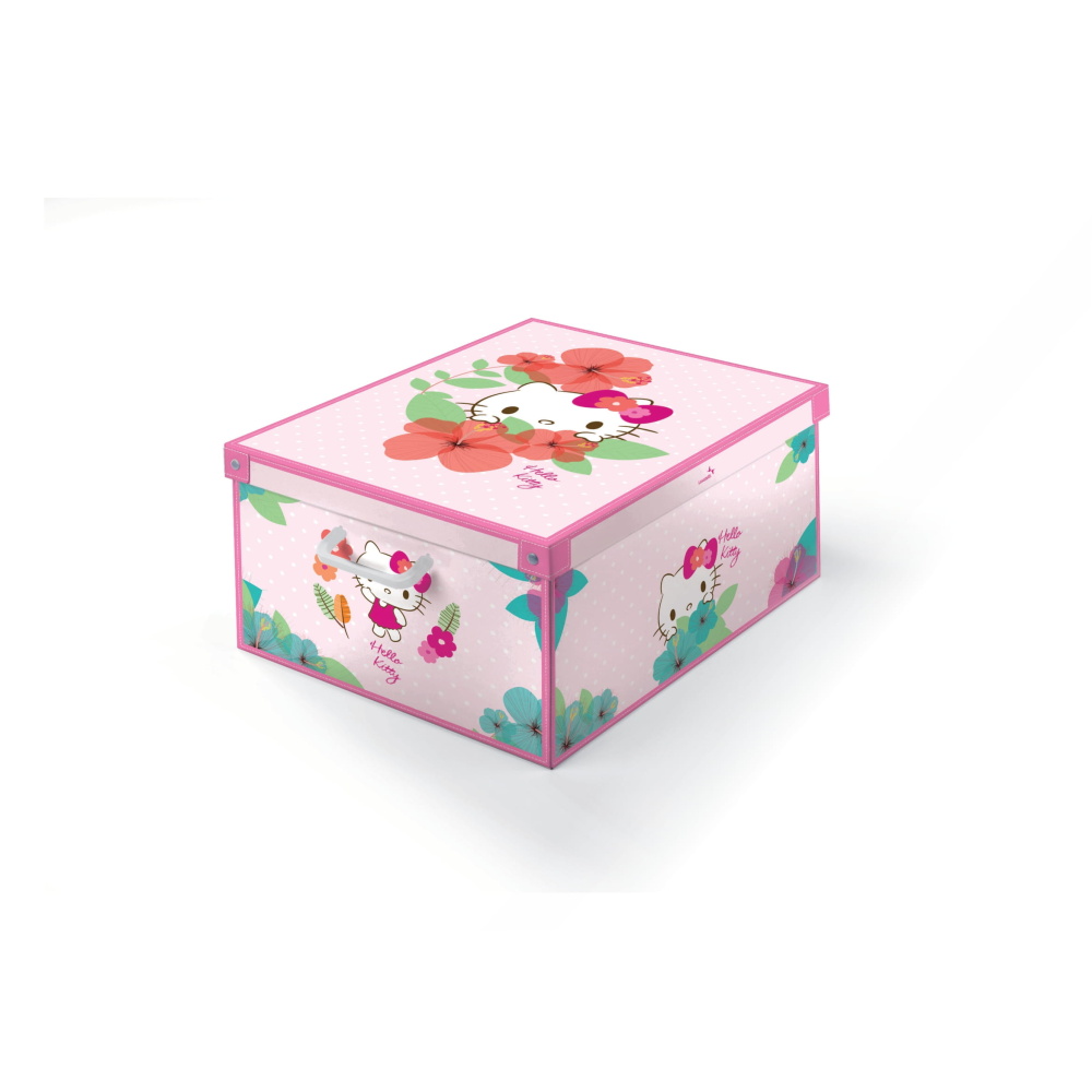 Boîte carton décorative MAXI HELLO KITY - EAN: 8006843991446 - Accueil>Rangement>Boîtes carton>Avec couvercle