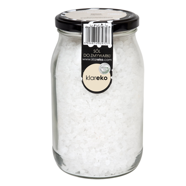 Sól bezzapachowa do zmywarki słoik 1kg KLAREKO ZeroWaste - EAN:  - Dom>Środki czyszczące do gospodarstwa domowego>Do kuchni