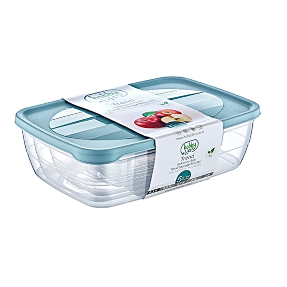 Set of 5 (Trend Box rectangular containers (0