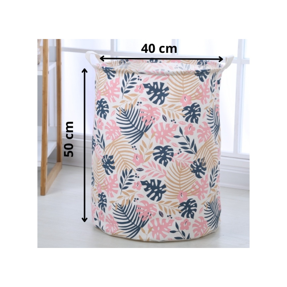 fabric storage basket LEAVES 50x40 cm - EAN: 5901685837217 - Home>Bathroom accessories>Laundry items>Laundry baskets