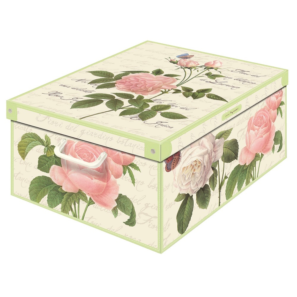 Decorative cardboard box MAXI ROSES - EAN: 8006843008861 - Home> Storage> Cardboard boxes> With a lid