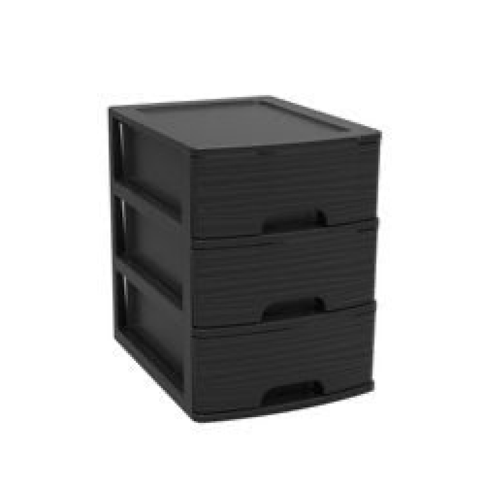 Modular cabinet with 3 drawers A5 STYLE stone BLACK - EAN: 3086960254643 - Home>Furniture>Shelves and bookcases>Bookcases and standing shelves