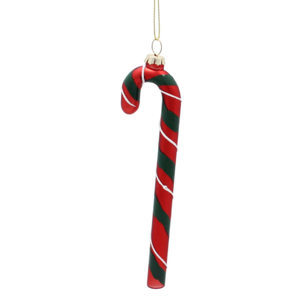 Elegant Christmas Decorations "Red and Green Candy Cane" made of Glass from Kamai Christmas Decoration - EAN: 5901685839297 -