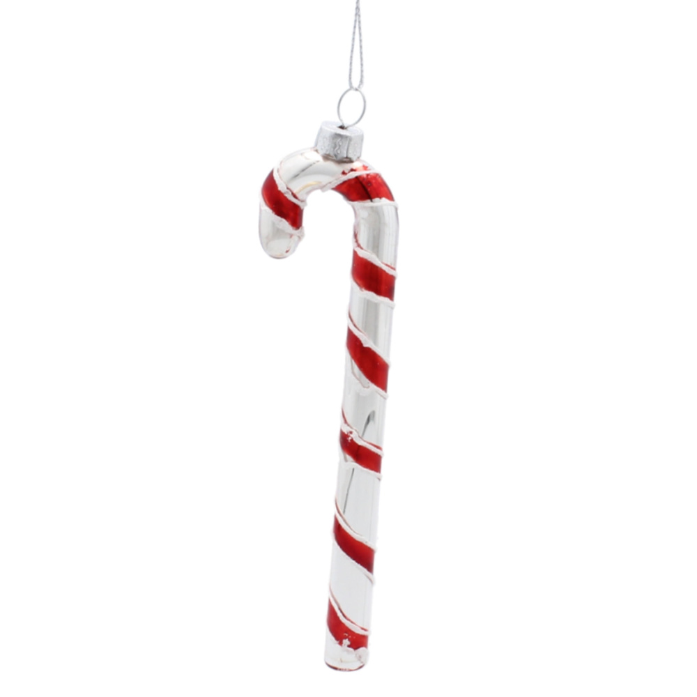 Елегантні ялинкові прикраси "Candy Cane" зі скла від Kamai Christmas Decoration - EAN: 5901685839044 -