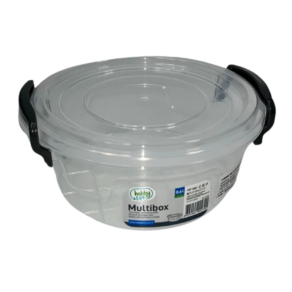Plastbehållare 600ml RUND MULTIBOX med lock - EAN: 8694064002340 - Hem> Kök och matsal> Matförvaring> Matbehållare