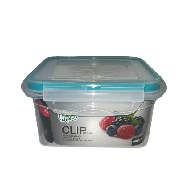 塑料容器 680ml SQUARE SAVER BOX with lid - EAN: 8694064008144 - 主页>厨房和餐厅>食物储存>食物容器
