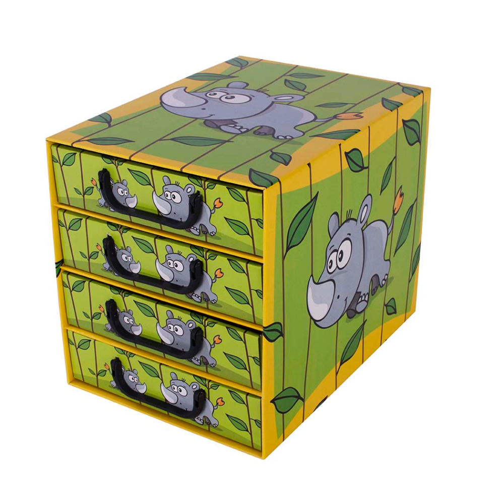 Kartonová krabice se 4 vertikálními zásuvkami SAVANNA RHINO - EAN: 8033695872296 - Domů>Skladování>Kartonové krabice>Se zásuvkami